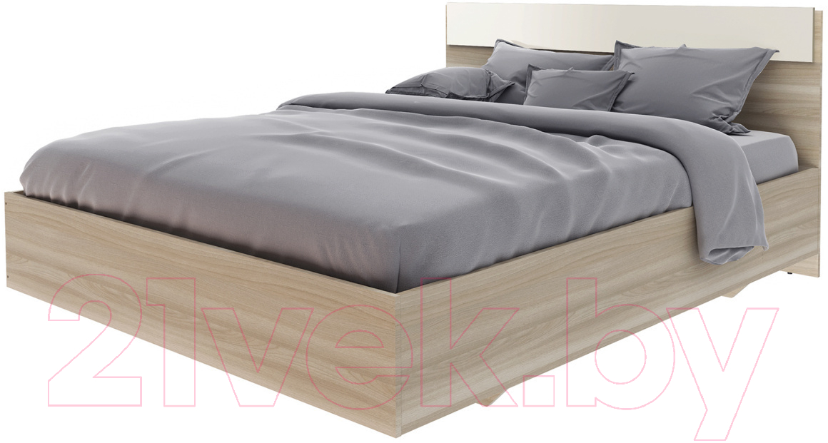 Каркас кровати Stolline Камила / СТЛ.416.03 (ясень светлый/бежевый) - фото