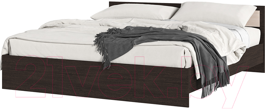 Двуспальная кровать Стендмебель Гармония КР 610 180x200 (белфорд/венге) - фото