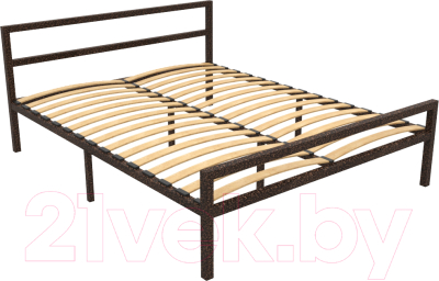 Полуторная кровать Князев Мебель Наргиз НЗ.140.200.М (медный антик) - фото
