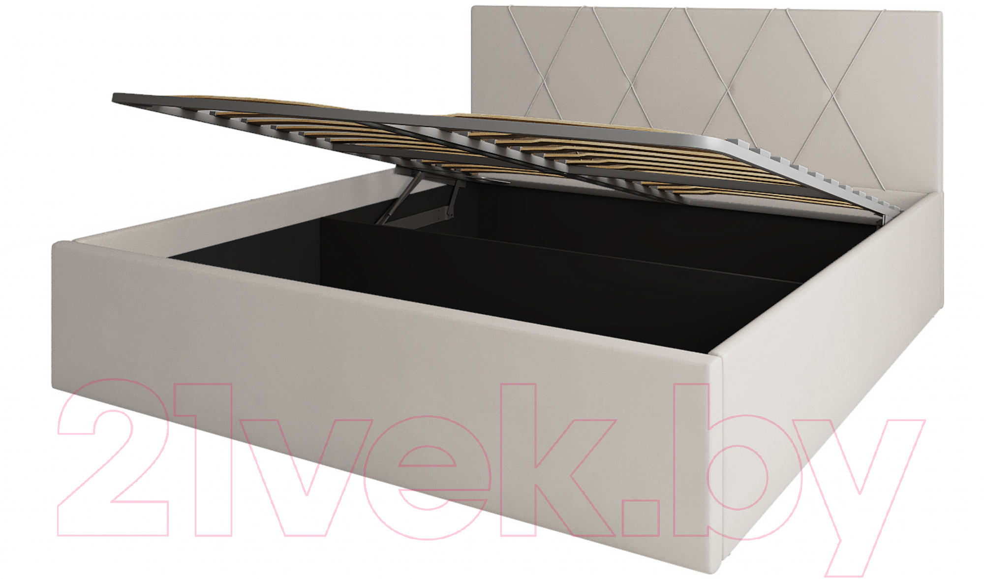 Двуспальная кровать ДСВ Румба 1.8 с подъемным механизмом (бежевый софт) - фото