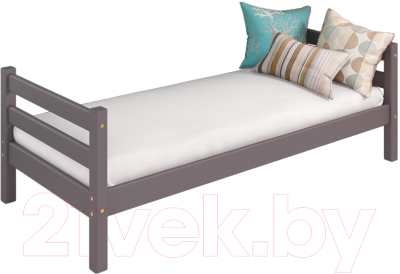 Односпальная кровать Мебельград Соня вариант 1 (массив сосны лаванда) - фото