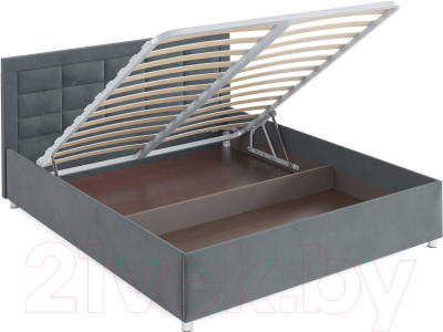 Полуторная кровать Mebel-Ars Версаль 140 (велюр серо-синий/НВ-178/26)
