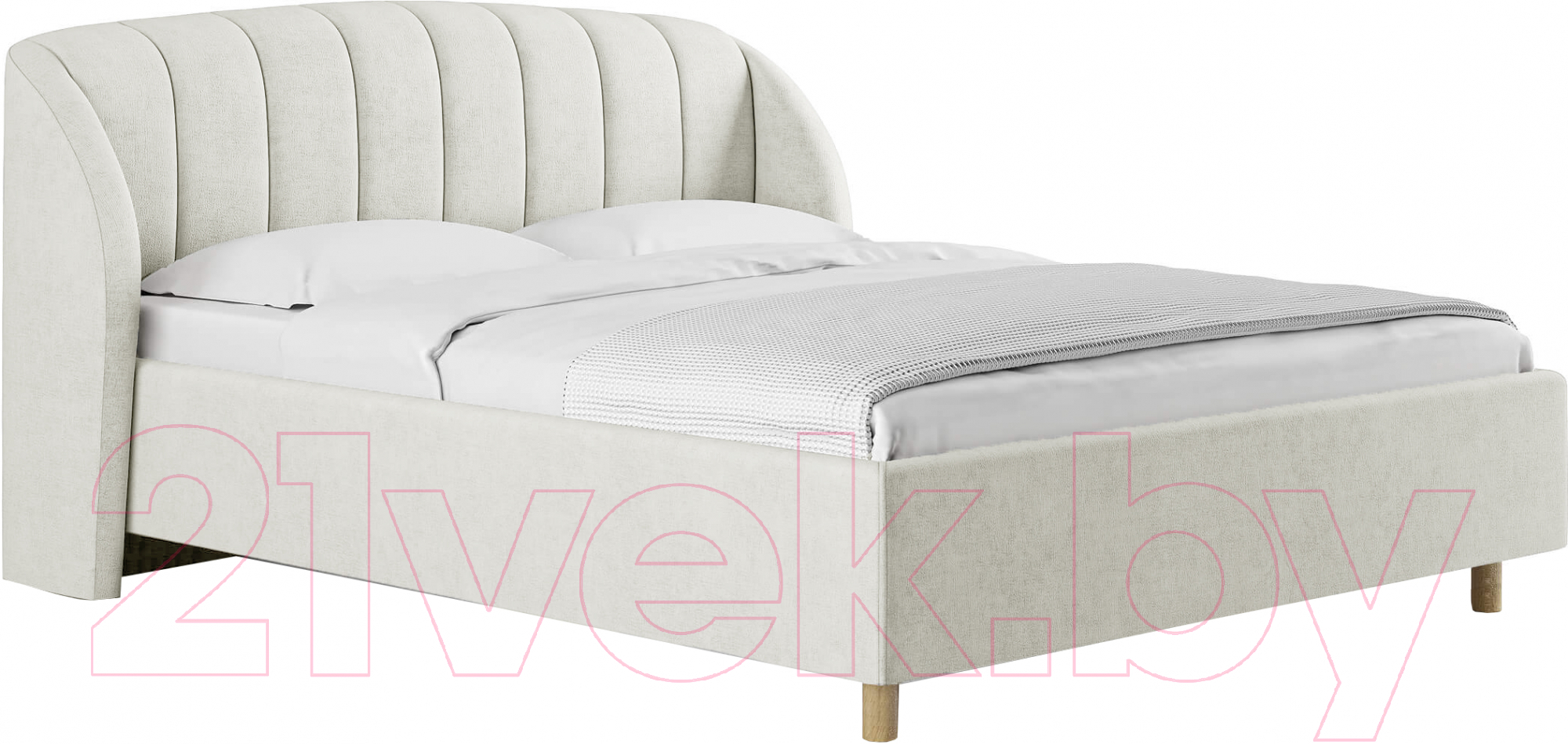 Каркас кровати Сонум Valencia 180x200 (микровелюр светло-серый) - фото