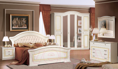 Двуспальная кровать ФорестДекоГрупп Любава 160 / СП007-05 (белый)