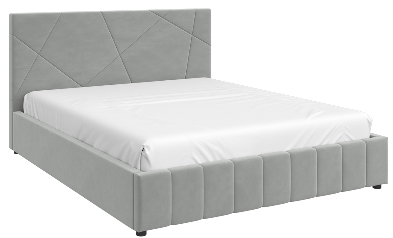 Полуторная кровать Bravo Мебель Нельсон Абстракция 140x200 с ПМ Стандарт 5 вариант (светло-серый) - фото