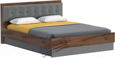 Каркас кровати Мебельград Глазго 140x200 (таксония/пегас грей/графит) - фото