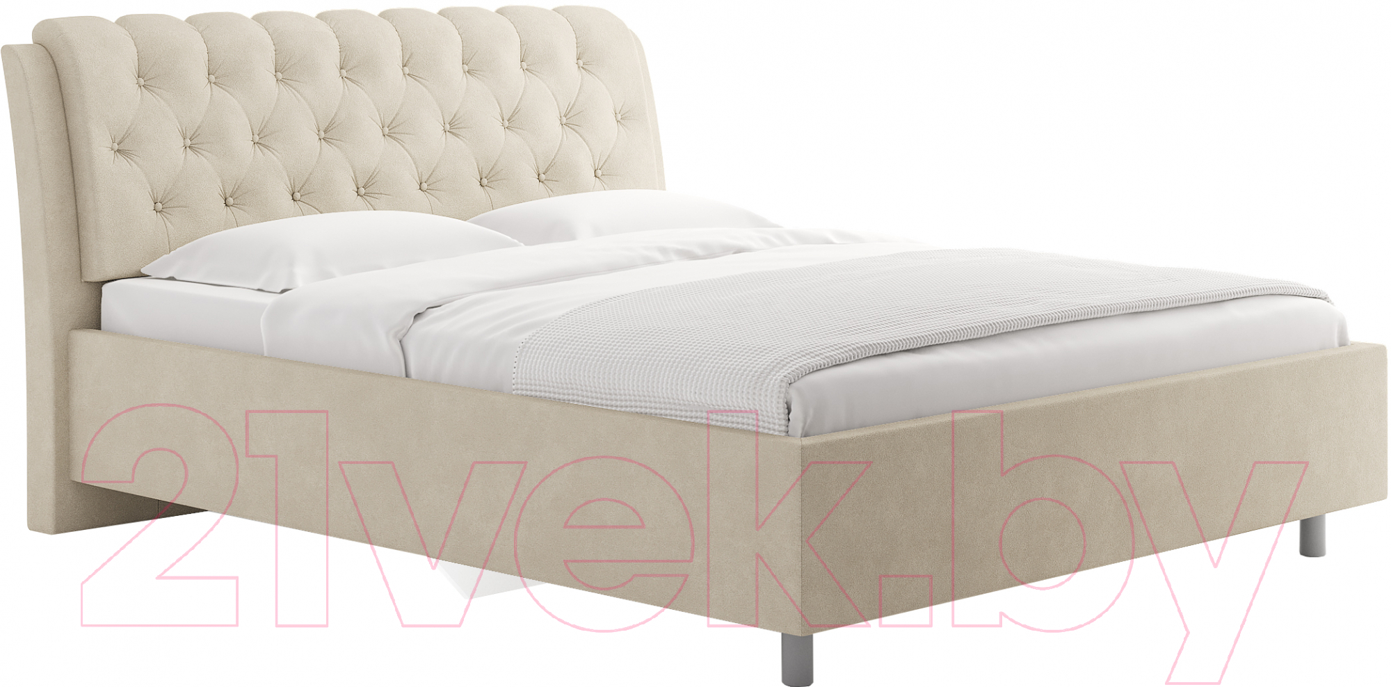 Каркас кровати Сонум Olivia 90x200 (замша кремовый) - фото