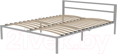 Двуспальная кровать Князев Мебель Берта БА.160.190.С (серый муар) - фото