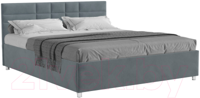 Полуторная кровать Mebel-Ars Нью-Йорк 140 (велюр серо-синий/НВ-178/26) - фото