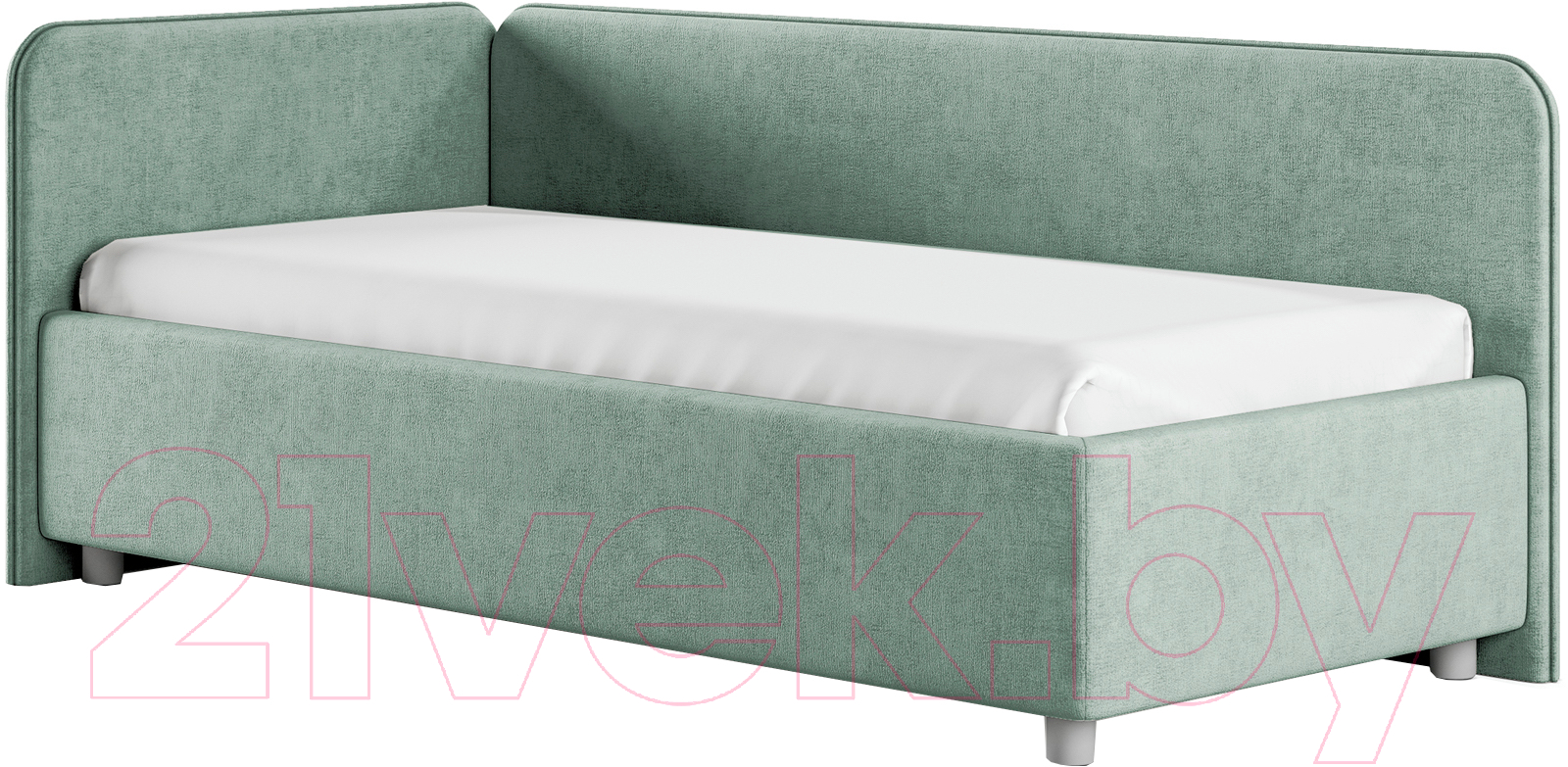 Каркас кровати Сонум Capri L 90x200 (микровелюр селадон) - фото