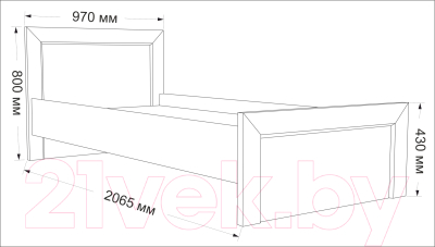 Односпальная кровать Евва Турин ТР-900мп/S (дуб сонома)
