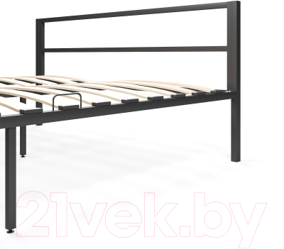 Полуторная кровать Князев Мебель Берта БА.140.190.Ч (черный муар)