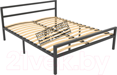 Односпальная кровать Князев Мебель Наргиз НЗ.90.200.Ч (черный муар) - фото