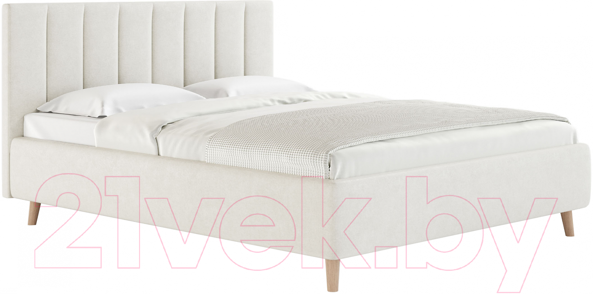 Каркас кровати Сонум Alma 200x200 (микровелюр белый) - фото