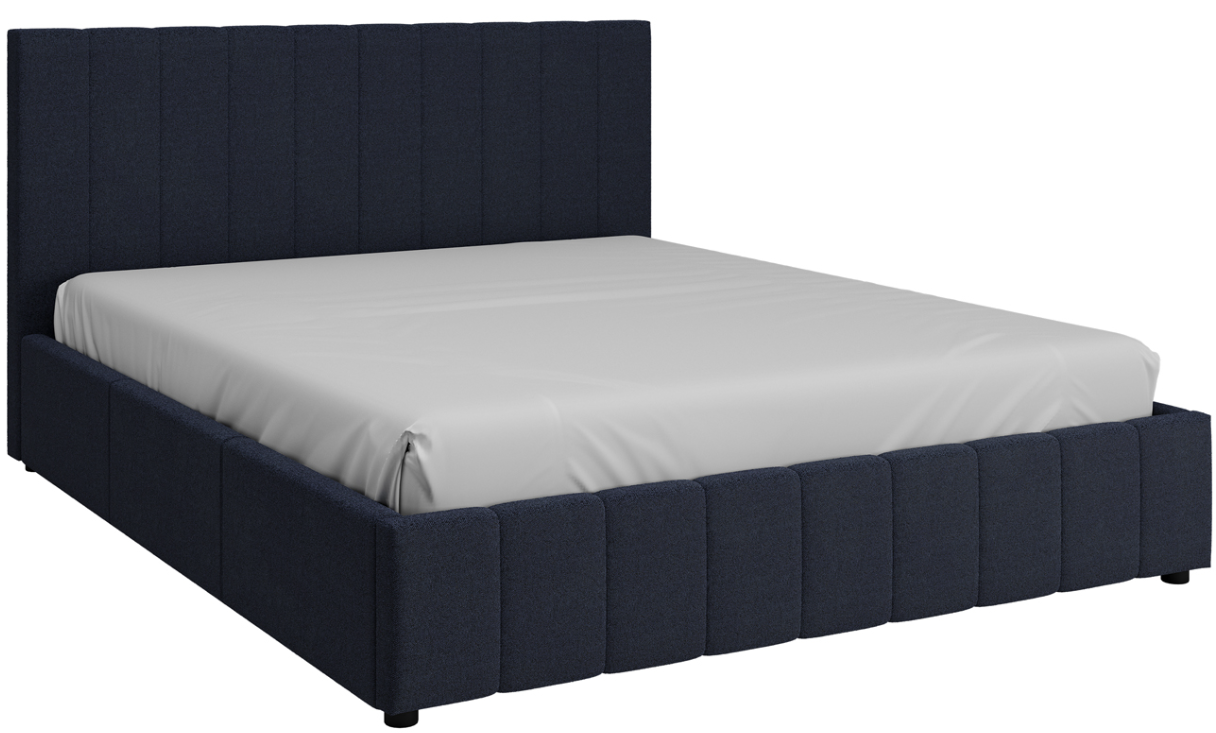 Двуспальная кровать Bravo Мебель Нельсон Вертикаль 160x200 с ПМ Стандарт 6 вариант (кобальт) - фото
