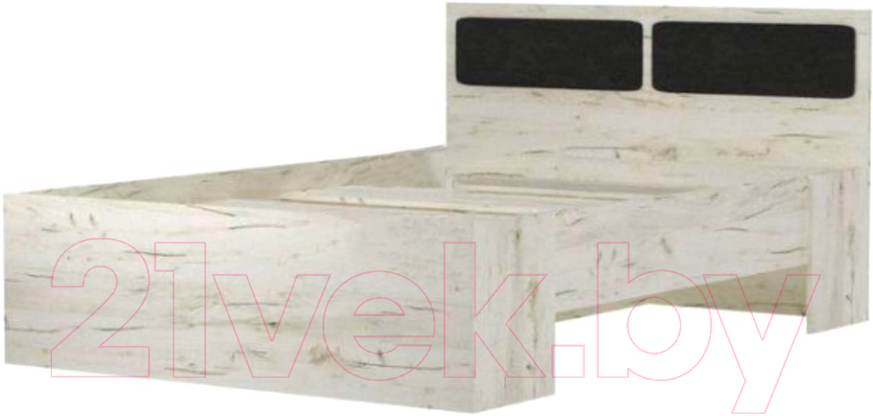 Двуспальная кровать Памир Беатрис КР1600 (крафт белый/антрацит) - фото