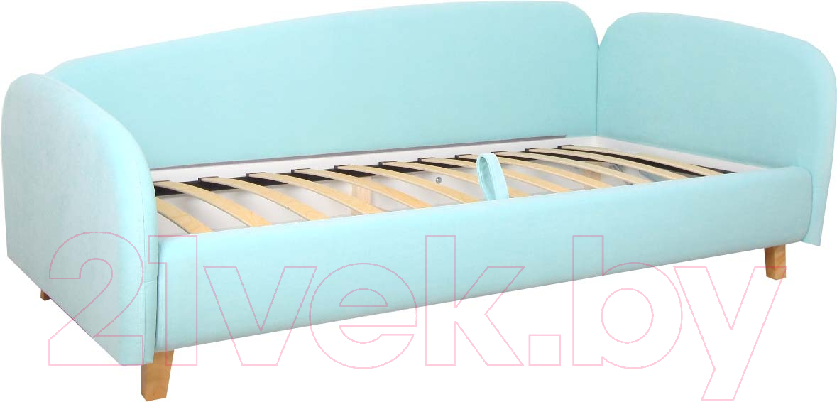 Кровать-тахта DiArt Альба 0.9 правая (велюр Teddy 335) - фото