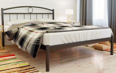 Двуспальная кровать Князев Мебель Люмия ЛЯ.160.200.Ч (черный муар)