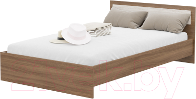 Полуторная кровать Стендмебель Гармония КР-609 120x200 (ясень шимо светлый/ясень шимо темный) - фото