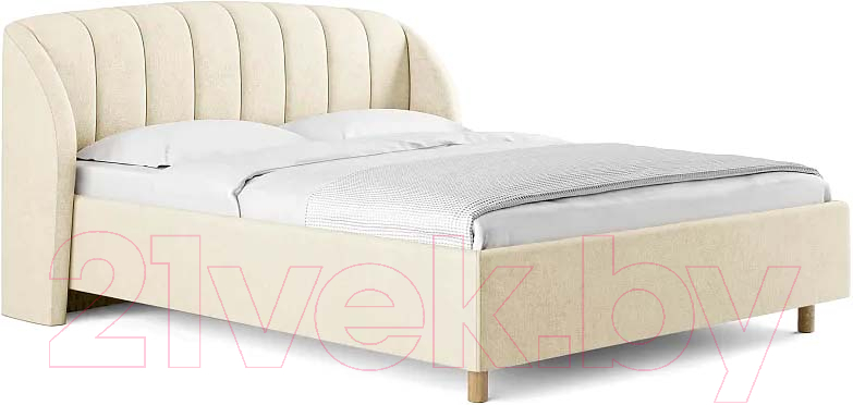 Каркас кровати Сонум Valencia 200x200 (микровелюр бежевый) - фото