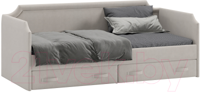 Кровать-тахта ТриЯ Кантри ТД-308.12.02 тип 1 90x200 (велюр мокко светлый) - фото