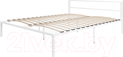 Полуторная кровать Князев Мебель Берта БА.140.200.Б (белый муар) - фото