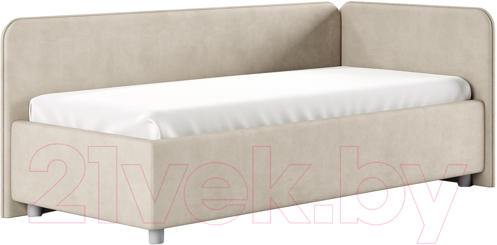 Каркас кровати Сонум Capri R 90x200 (замша кремовый) - фото