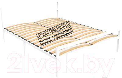 Односпальная кровать Князев Мебель Наргиз НЗ.90.200.Б (белый муар) - фото