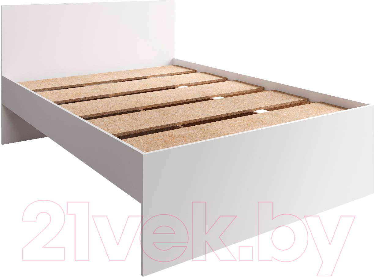 Двуспальная кровать ДСВ Мори КРМЯ 1600.1/1 (белый) - фото