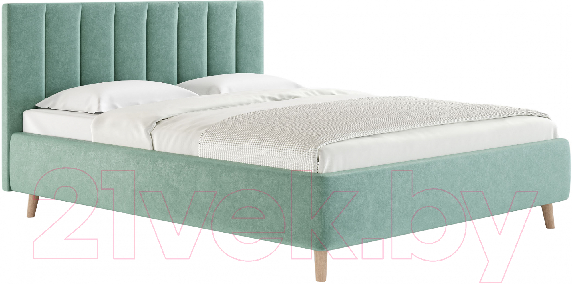 Каркас кровати Сонум Alma 180x200 (микровелюр селадон) - фото