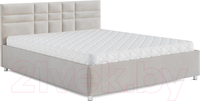 Двуспальная кровать Mebel-Ars Нью-Йорк 160 (бархат бежевый/Star Velvet 6 Beige)