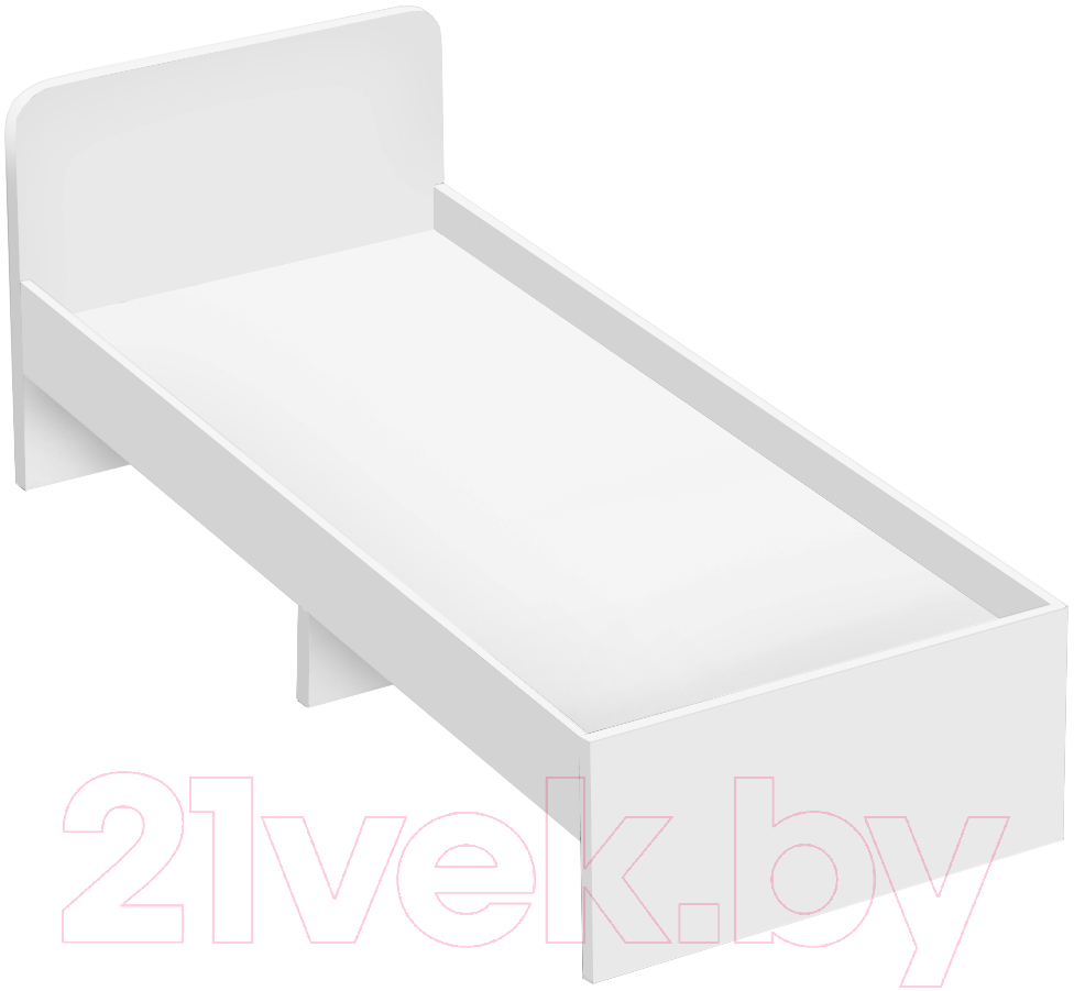 Односпальная кровать Артём-Мебель СН 120.02-900 (белый) - фото