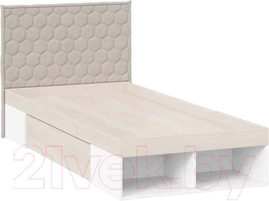 Кровать-тахта ТриЯ Сканди СМ-386.12.004 с ящиком (дуб гарден/белый/Jercy Cream) - фото