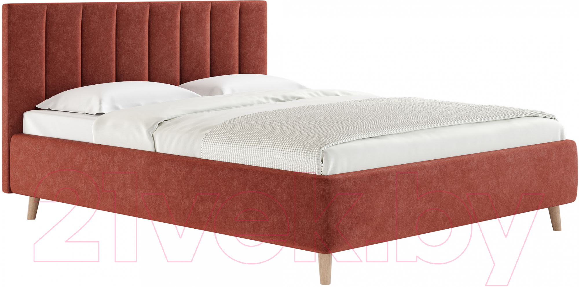 Каркас кровати Сонум Alma 160x200 (микровелюр терракотовый) - фото