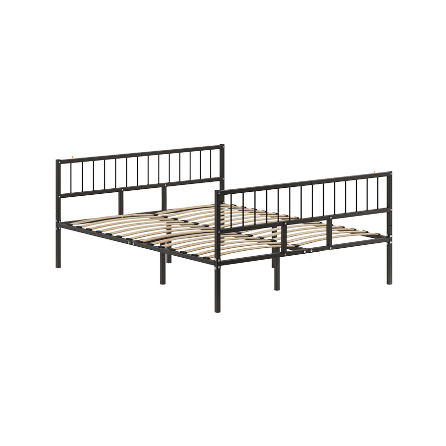 Полуторная кровать Домаклево Металика В3+В3 120x200 (черный) - фото