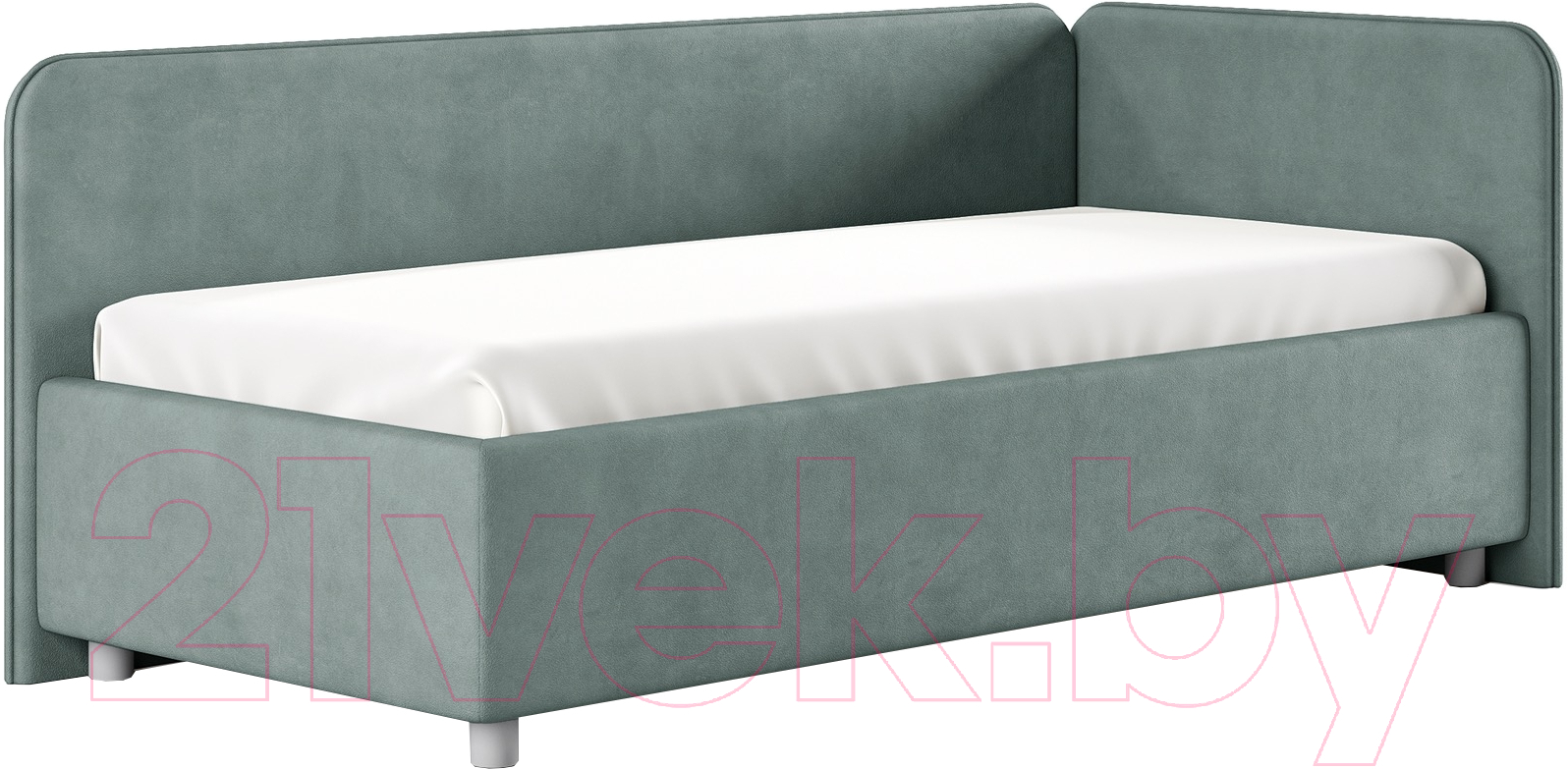 Каркас кровати Сонум Capri R 90x200 (замша мятный) - фото