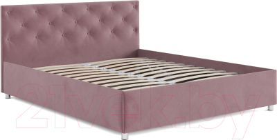 Двуспальная кровать Mebel-Ars Классик 160 (велюр пудра/НВ-178/18)