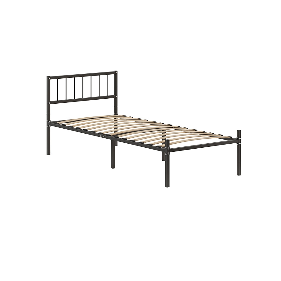 Односпальная кровать Домаклево Металика В3 90x200 (черный) - фото