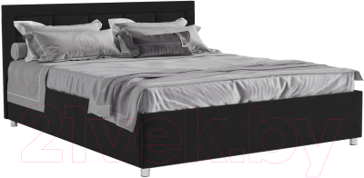 Двуспальная кровать Mebel-Ars Версаль 160 (велюр черный/НВ-178/17) - фото