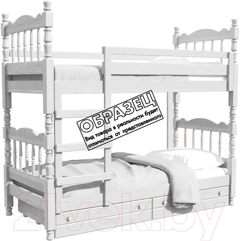 Каркас кровати Bravo Мебель Соня 80x187 (белый античный) - фото