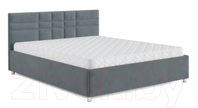 Двуспальная кровать Mebel-Ars Нью-Йорк 160 (велюр серо-синий/НВ-178/26)