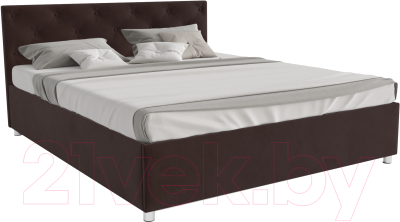 Полуторная кровать Mebel-Ars Классик 140 (кордрой коричневый) - фото
