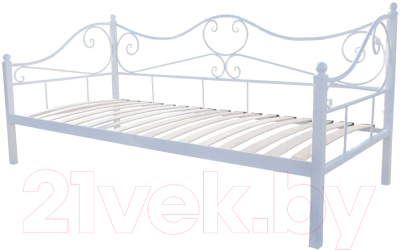 Кровать-тахта Князев Мебель Валенсия ВАЯ.120.200.Б (белый муар) - фото