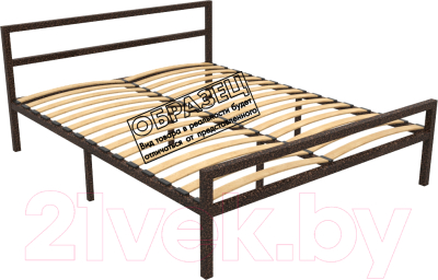 Односпальная кровать Князев Мебель Наргиз НЗ.90.200.М (медный антик) - фото