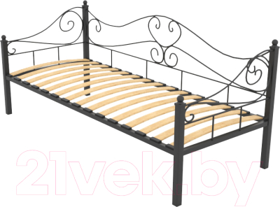 Кровать-тахта Князев Мебель Валенсия ВАЯ.90.200.Ч (черный муар) - фото