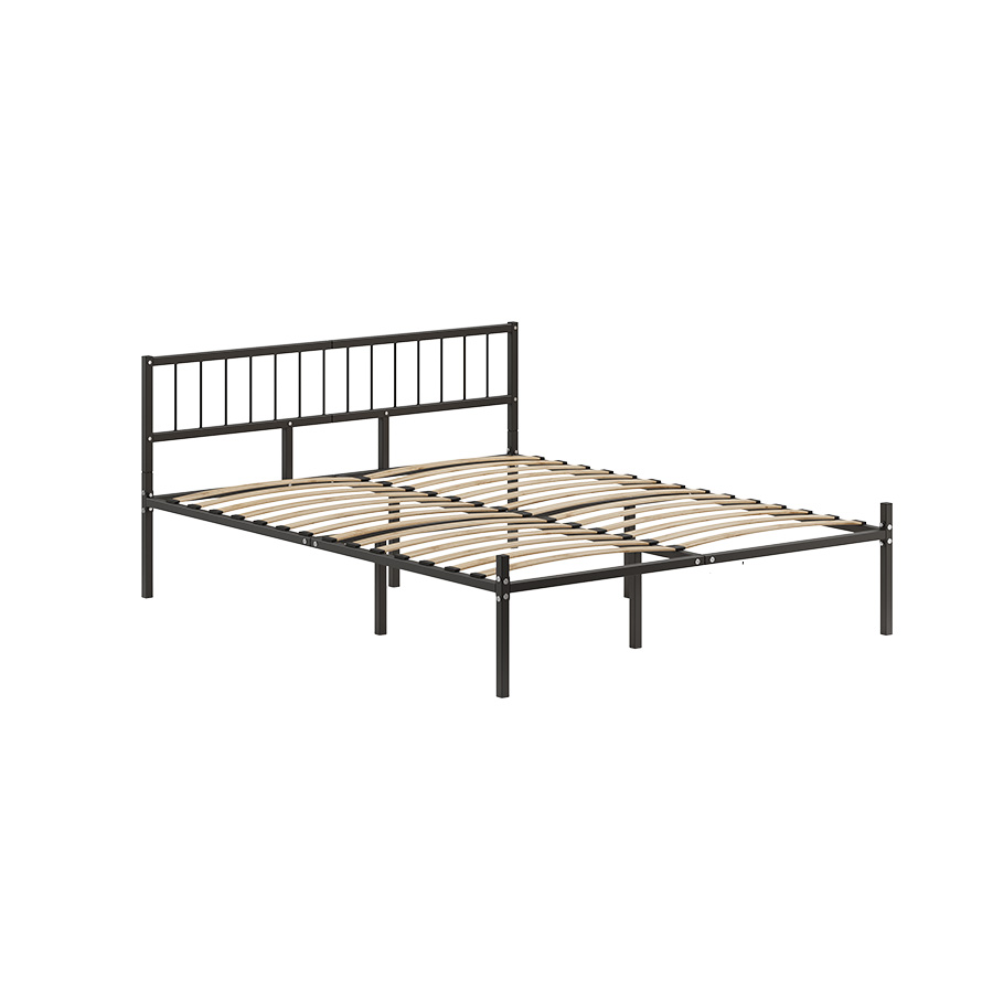 Полуторная кровать Домаклево Металика В3 140x200 (черный) - фото