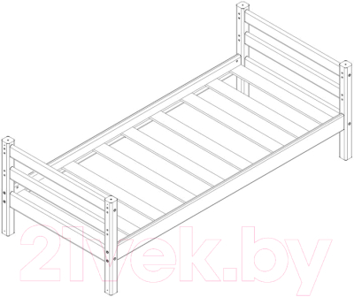Односпальная кровать Мебельград Соня вариант 1 (массив сосны прозрачный лак)