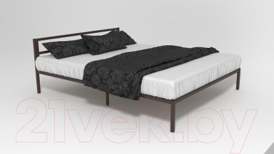 Полуторная кровать Князев Мебель Берта БА.140.200.К (коричневый муар)