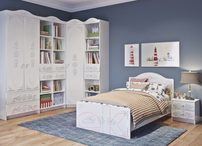 Односпальная кровать ДСВ МС Ki-Ki КРД 900.1 (белый)