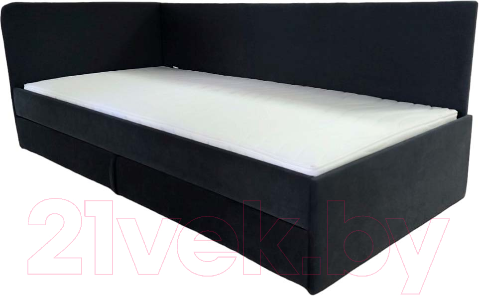 Кровать-тахта Szynaka Meble Лола 90x200 (велюр Kiton 713 темно-серый) - фото